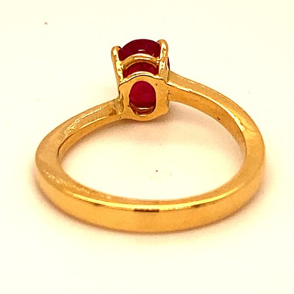 Burmese Ruby 1.02ct Solid 18K Yellow Gold Ring - Picture 5 of 7